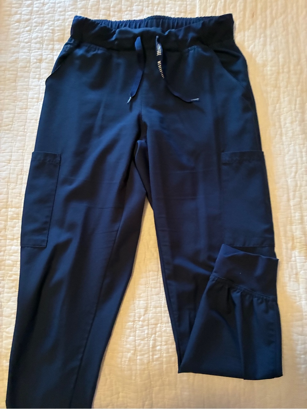 Med Couture Navy Drawstring Cargo Joggers Small